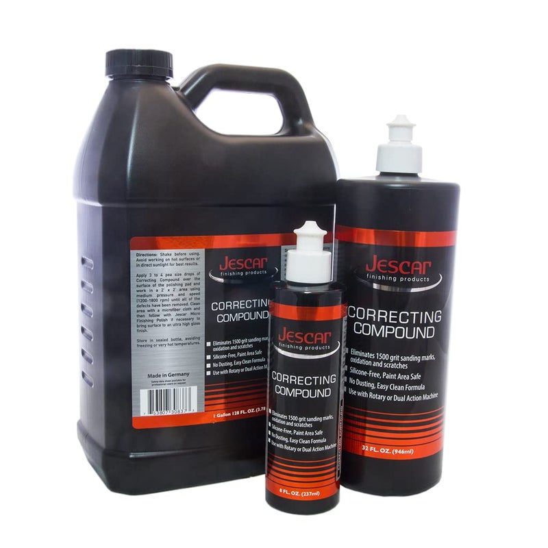Jescar Correcting Compound - 8oz - Fast Cutting, Abrasive Polishing Compound for Deep Scratches, Sanding Marks, Swirls & Holograms - Buffing and Polishing Compound for Scratch Repair, Easy Wipe Off - Image 2